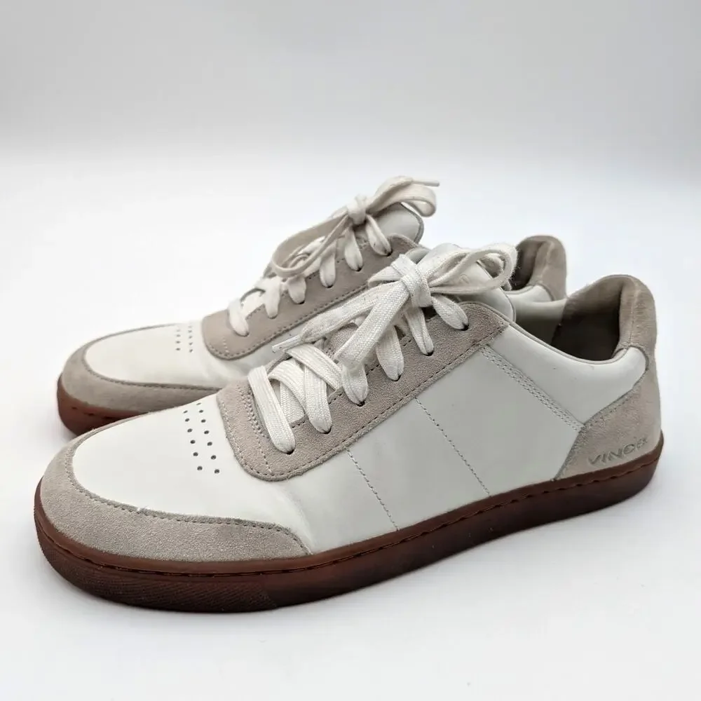 Vince Noel Low Top Sneaker Shoes Lace-Up Round Toe Men's White Size US8M EU41